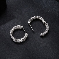 Haute qualité vintage cercle mode cerceau boucle d'oreille bling gros mariage luxe bijoux femmes fête moissanite s925 boucles d'oreilles