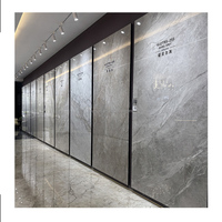 Carrelage de sol en céramique à motif marbré, semi-brillant, en porcelaine, blanc brillant, grand format, dalle en pierre frittée