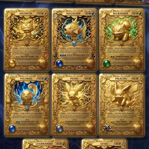 Carte Collezionabili Pokémon in Metallo Stampate a Colori, Divertenti Carte Rare in Oro e Argento di Charizard, Pikachu, Mewtwo Vmax - Product Image 5