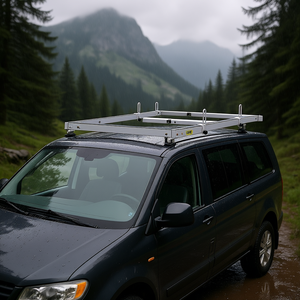 Portaequipajes de techo Vevor de acero de 52-63.8 pulgadas con capacidad para 331 libras para furgonetas con barras ajustables y tope de escalera - Product Image 2