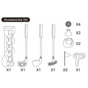 Ensemble de clubs de golf pour enfants EPT avec sac <span class=keywords><strong>à</strong></span> roulettes, 3 clubs, 4 balles, 2 drapeaux pour les sports en intérieur et en extérieur - Product Image 3