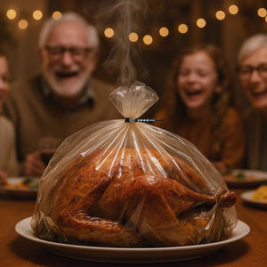 Tas plastik lipat tahan panas, kantung plastik bercetak logo kustom kantung Oven Turki Makanan Laut mendidih - Product Image 3