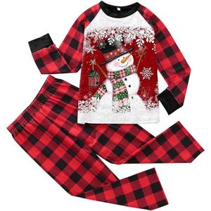 Pijamas Navideños Personalizados al por Mayor, Conjuntos de Pijamas Rojos para el Hogar, Pijamas Navideños Familiares a Juego - Product Image 2