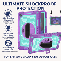 Étui de protection adapté aux enfants pour Samsung Tab A9 Plus avec béquille intégrée pour la coque Samsung Galaxy Tab A9+ (X210 X216 X218)