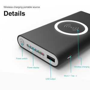 2024 New 10000mah Wireless Portable Power Bank Mobile Phone Charger Power Bank for Phone 8 8plus X 8p - Product Image 3