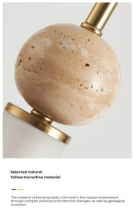 JYLIGHTING LED Small Alabaster Pendant Light Modern Copper Hanging Lamp Minimalist Marble Luxury 1 Piece Nordic Lights - Product Image 2