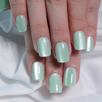Faux ongles à presser en ABS de haute qualité, sur mesure, forme cercueil, effet œil de chat, pour salon de manucure