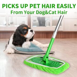 Mocio riutilizzabile in microfibra compatibile con Swiffer | Panni di ricarica lavabili e asciutti <span class=keywords><strong>per</strong></span> la <span class=keywords><strong>pulizia</strong></span> del pavimento in legno - Product Image 6