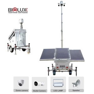 BIGLUX Rimorchio Mobile per Sorveglianza Solare, Torre CCTV Ibrida Mobile con Generatore di Backup da 3kW per Lunga Autonomia - Product Image 1