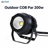 Projecteur LED PAR 200W blanc chaud en aluminium pour extérieur, COB silencieux, avec barndoors, éclairage de scène LED