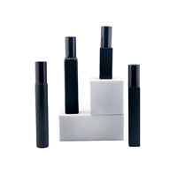 Botol kaca Mini hitam Matte 5ml 10ml, botol penyemprot leher sekrup kaca parfum perjalanan kabut halus kosong