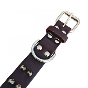 Collar de <span class=keywords><strong>perro</strong></span> de cuero con tachuelas hecho a mano |   Equipo Táctico Anti-Mordidas para Mascotas |   Collar para <span class=keywords><strong>Perro</strong></span> Grande de Cuero Vacuno de Grano Completo |   Fábrica Confiable - Product Image 2