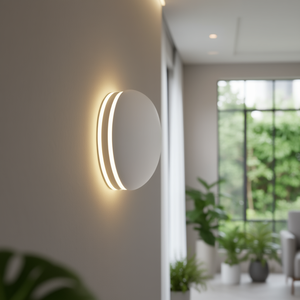 Lampada da parete rotonda a LED bianca da 120 mm, moderna, per interni - Product Image 3