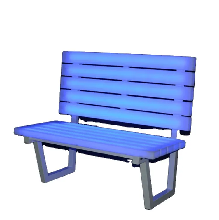 كرسي حديقة خارجي إضاءة كرسي حديث مقاوم للماء LED مقعد ومقعد فناء عتيق من البلاستيك Led Benche