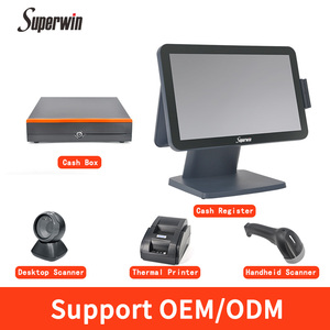 Superwin Dual Screen 15.6 + 11.6 Inch Touch <strong>POS</strong> Machine Cash Dual Screen <strong>Pos</strong> System Windows <strong>POS</strong> Terminal - Product Image 3