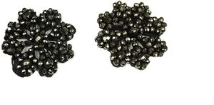 Pair Bead Flower <b>Shoe</b> <b>Decoration</b> Crystal <b>Shoes</b> Clip With Glass Beads <b>Shoe</b> Accessories Black - Product Image 1
