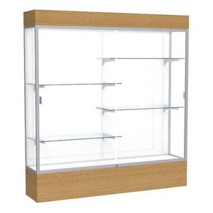 KEWAY özel ahşap cam vitrin ticari vitrinin tasarımı tam vizyon camlı vitrin dolabı <span class=keywords><strong>Slatwall</strong></span> ile geri - Product Image 4