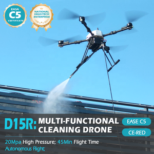 JIUSI D15R Dron de Plástico con Cámara Dual y Cable de 15 km para Limpieza de Ventanas, Fachadas de Edificios y Paneles Solares - Product Image 1