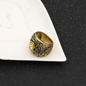 Film super-héros Infinity <span class=keywords><strong>War</strong></span> <span class=keywords><strong>Ring</strong></span> Vintage Bronze strass bague pour femmes hommes taille 8 9 10 11 12 - Product Image 2