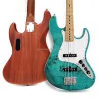 Gitar Bass Elektrik 4-Senar Bodi Mahoni Leher Maple Finishing Mengkilap Profesional Instrumen Pertunjukan Profesional