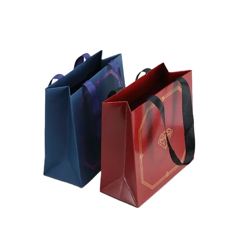 Paper Bag Custom Printed Logo Shopping Paper Bags Luxury Clothing Packaging Gift Carrier Bag