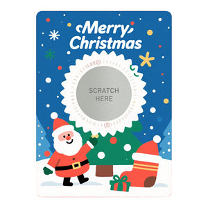 بطاقة خدش عطلة عيد الميلاد الترويجي 4 ألوان CMYKFoil تخزين ستوفير الفورية الفوز تصميم OEM - Product Image 3