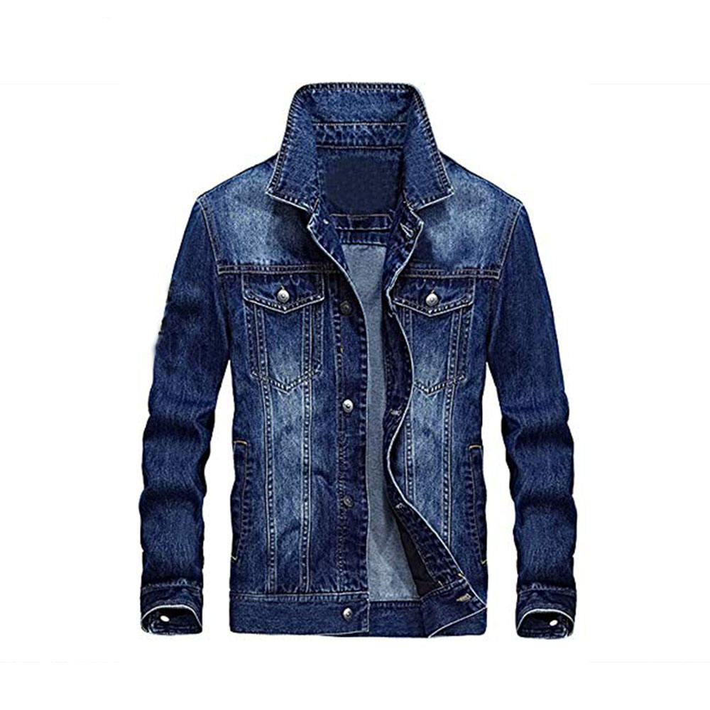 Custom And Wholesale Newest Design Denim Blue Jeans Jacket Coat For Men