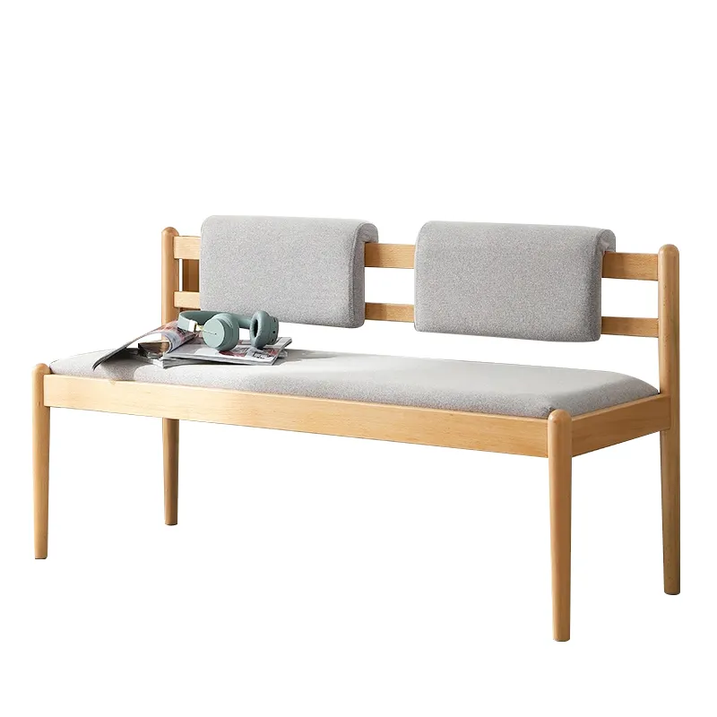 Scarpe fascianti più vendute sgabello divano in legno con schienale in schiuma 4.5Cm panca in legno massiccio