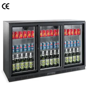 Refrigerador de cerveza de puerta corredera para Bar de Hotel, refrigerador comercial de vidrio debajo de la barra, botella de cerveza
