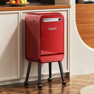 Ascor Trash Can Rectangular 4kg With Wheels For Kitchen And Living Room - Product Image 1