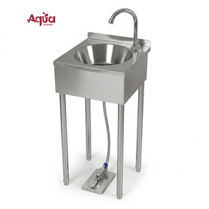 Robinet de cuisine à bouton-poussoir, Robinet à pédale, Robinet à commande par bouton-poussoir, Équipement de cuisine professionnel, Évier de cuisine, Évier d'angle - Product Image 1