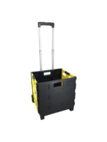 Chariot pliable multifonctionnel pour véhicule, chariot à roulettes portable, chariot de courses, boîte à outils pliable avec couvercle, panier sur 2 roues
