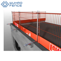 Barrière de protection des bords pour les bâtiments en grande hauteur, utilisation sur les chantiers de construction, acier traité thermiquement, revêtement en poudre