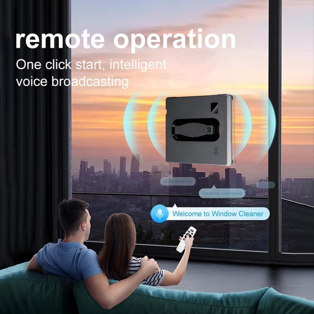 Dual-Spray Smart Window Cleaning Robot, Automatic Double Water Spray Remote Control Electric Glass Cleaner for High-rise