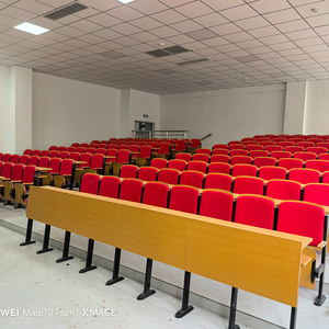 Tables et chaises scolaires modernes en tissu éponge pliables avec pieds en fer, chaises <span class=keywords><strong>d</strong></span>'auditorium, mobilier scolaire - Product Image 2