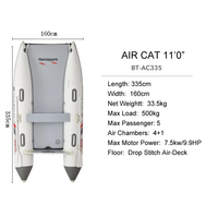 Bateau pneumatique Havospark 5 places 335*160cm à double coque en PVC, plancher DWF Drop-Stitch, 4+1 chambres à air, kayak de mer pour la navigation en haute mer