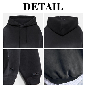 Sudadera con Capucha Unisex de Alta Calidad Premium, Estilo Oversize con Hombros Caídos, Efecto Desgastado, Suave y Cálida, con Acabado Descolorido por el Sol - Product Image 6