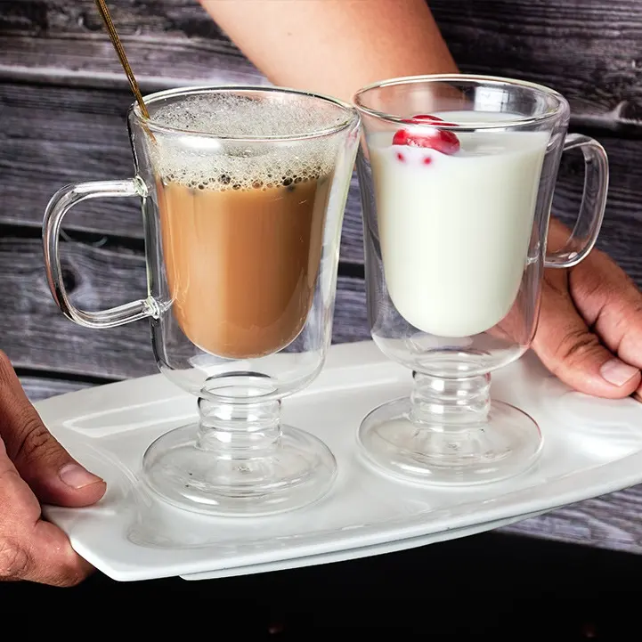 200Ml Cangkir Kopi Irlandia Berdinding Ganda Minum Gelas Teh Terisolasi untuk Latte Espresso Cappuccino Desert Dish