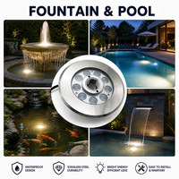 Projecteurs LED RGBW 3-en-1 IP68 pour fontaines, étanches, avec musique et éclairage sous-marin, angle de faisceau 30°, contrôle DMX512 pour usage extérieur