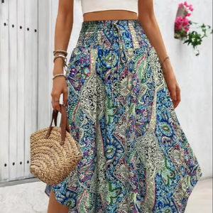 Vintage Exotic Bohemian Polyester <strong>Clothes</strong> Personalized Ethnic Print Ladies Spring Summer Cross-border Stock Outfit - Product Image 1