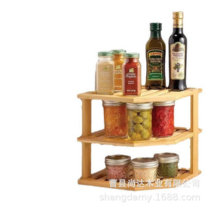 Home <b>kitchen</b> dish and utensil storage <b>rack</b>, corner seasoning <b>rack</b>, multi-layer wooden shelf - Product Image 5