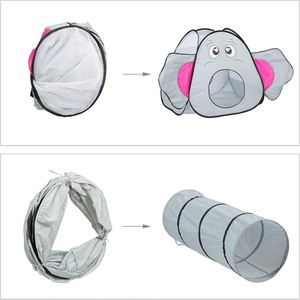 Tente pop-up pour enfants, intérieur et extérieur, avec tunnel de jeu, motif éléphant - Product Image 2