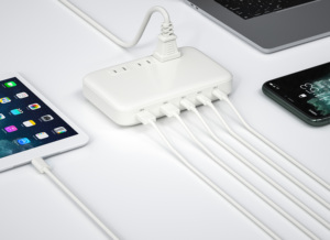 Tira de alimentación japonesa de 100W con pantalla de alimentación, en 1 y 8 CA 3 salidas de estación de carga 3USB-C 2USB-A, concentrador de escritorio Smart Power - Product Image 4