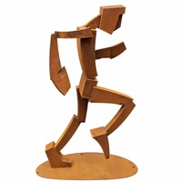 Sculpture en acier Corten, art métallique d'extérieur, statue abstraite, décoration de jardin, ornement en acier rouillé pour patio, cour, pelouse, décoration de la maison
