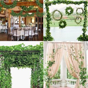 Guirlande de lierre artificiel ZHJIAU, 200 cm, verte, pour décoration de mariage, maison et aménagement paysager - Product Image 3