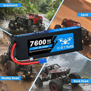 Sert Kılıflı Lipo Pil 2S 7.4V7600mAh/8000mah 75C Yüksek Hızlı Deans Fişli RC Arabalar, Kamyonlar, Tekneler, Buggy, Crawler, Truggy Modelleri için - Product Image 6