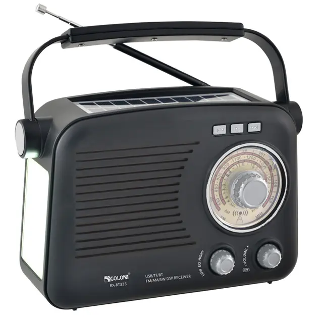 Portable FM/AM/SW multi band radio receiver with USB/TF/ MP3 player solar radio with led light