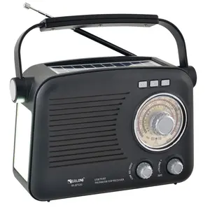 Penerima Radio Multiband FM/AM/SW, Portabel dengan USB/TF/ MP3 Pemutar Radio Tenaga Surya dengan Lampu Led