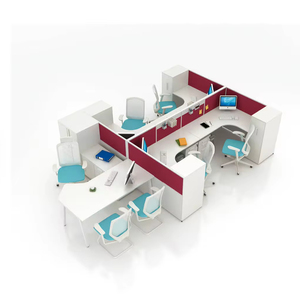 Escritorio para 4 personas, cubículo con divisores de clase, muebles de oficina, Partición de madera, estación de trabajo, personal, escritorio de oficina - Product Image 2