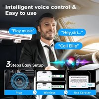 Adaptor Mobil Nirkabel Mini-Latensi Rendah untuk IPhone/Android Mengubah Koneksi CarPlay Berkabel Menjadi Dongle Nirkabel FM 2-in-1